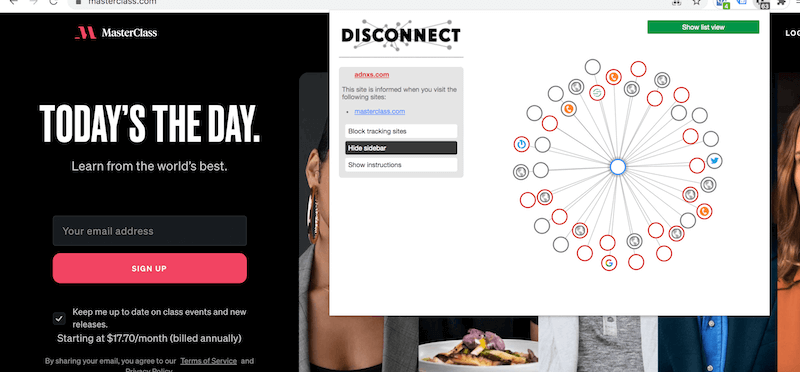 disconnect-chrome-plugin-masterclass-ornek-erkan-goruntusu Disconnect Chrome Eklentisi