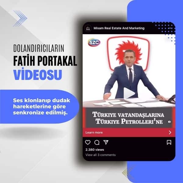 Yapay zeka dolandırıcılığı: Fatih Portakal vakası